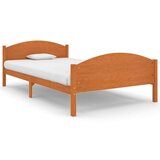 vidaXL posteljni okvir medeno rjav iz trdne borovine 120x200 cm | Shoptok.si