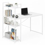 ModernHome uredski stol 120 × 60 cm s policom i 3 police – bijeli Cijene