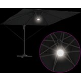 vidaXL Cantilever Roma nadstrešek z LED črn 286x285x270 cm aluminij | Shoptok.si
