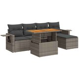 vidaXL 6-dijelni set vrtnih sofa od poliratana s jastucima sivi | shoptok.hr