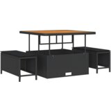 vidaXL 8-dijelni vrtni set sofa s jastučićima crni poli ratan akacija | shoptok.hr