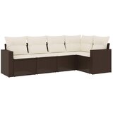  5-dijelni set vrtnih sofa s jastucima poliratan smeđi | shoptok.hr