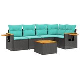 6-dijelni set vrtnih sofa od poliratana s jastucima crni | shoptok.hr