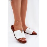 EVENTO Womens Eco Leather Slippers On Flat Heel White Maliha | Shoptok.si