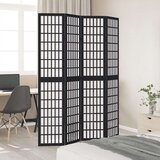 vidaXL Paravan 4-delni črn trden les pavlovnije | Shoptok.si