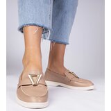 Gemre Dark beige women's loafers with elegant decoration Viletta | Shoptok.si