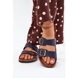 EVENTO Women's cork platform sandals with buckles navy Vesina | shoptok.hr