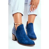 Kesi Women's Leather Heeled Shoes Maciejka dark blue 04492-17