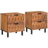  Nočna omarica 2 pcs Rjava 40 x 33,5 x 46 cm Masiven les manga, (5000107155) | Shoptok.si