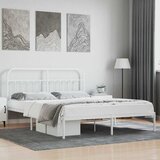  Metalni okvir za krevet s uzglavljem bijeli 180x200 cm | shoptok.hr