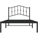 Metalni okvir za krevet s uzglavljem crni 100x190 cm | shoptok.hr