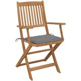 Maison Chic Zložljivi Vrtni Stoli - Stol za vrti 4 kosi z blazinami trden akacijev les JS2964, (21875941) Cene