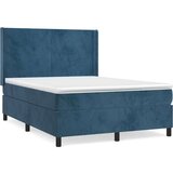  Box spring postelja z vzmetnico temno modra 140x200 cm žamet, (20790101) | Shoptok.si