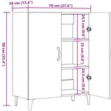 vidaXL Komoda boja starog drva 70 x 34 x 90 cm od konstruiranog drva | shoptok.hr