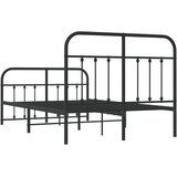 Metalni okvir kreveta uzglavlje i podnožje crni 120x190 cm | shoptok.hr