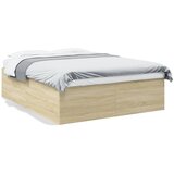 vidaXL Posteljni okvir sonoma hrast 150x200 cm inženirski les | Shoptok.si