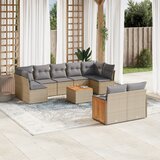 vidaXL 10-dijelni set vrtnih sofa s jastucima bež od poliratana | shoptok.hr