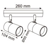 Zuma line 2204BD-2-BK - Spot svetiljka FORI 2xGU10/50W/230V crna/zlatna | Eponuda.com