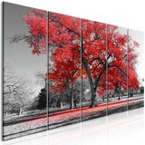  Slika - Autumn in the Park (5 Parts) Narrow Red 200x80 Cijene