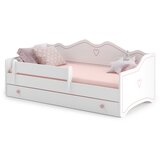 Kobi Furniture Emma - enojna postelja 160x80 v kompletu s predalom, ograjo in vzmetnico, (20626009) Cene