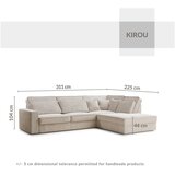Maison de Rêve Kutna garnitura od šenila u bakrenoj boji (s desnim kutom/u obliku slova L) Kirou – | shoptok.hr