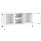 TV ormarić bijeli 105 x 35 x 52 cm od čelika i stakla | shoptok.hr