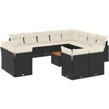  The Living Store Vrtna sedežna garnitura 13-delna z blazinami črn poli ratan - Vrtna Sedežna Garniture, (21452546) | Shoptok.si