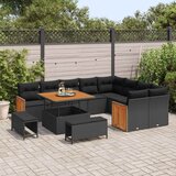  Sjedeća garnitura za vrt s jastukom 12 pcs Crna | shoptok.hr