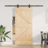 vidaXL Drsna vrata s kompletom vodil 95x210 cm trdna borovina | Shoptok.si