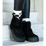  Black eco-suede platform snow boots decorated with fur Peters | shoptok.hr