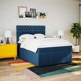  Krevet s oprugama i madracem plavi 140 x 190 cm od tkanine | shoptok.hr