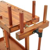  Radni stol sa škripcima 92 x 48 x 83 cm masivno drvo bagrema | shoptok.hr