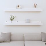 vidaXL Stenske police 2 kosa bela 110x12x9 cm trdna borovina | Shoptok.si