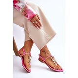 Boto Leather Flat Heel Flip Flops Pink Keep Going | shoptok.hr