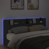 Ormarić za uzglavlje s LED svjetlima crni 220 x 16,5 x 103,5 cm | shoptok.hr