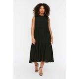 Trendyol ženska haljina Curve Black Long Woven Cene