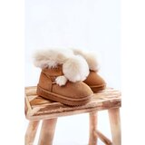Kesi Children's Youth Warm Snow Boots Brown and White Roofy Cene'.'