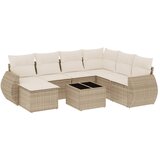 Maison Chic Seti vrtnega pohištva - Vrtna garnitura - Vrtni pohištvo set 8-delna z blazinami bež poli ratan, (21800063) | Shoptok.si