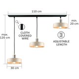  Luster na sajli LATTE 3xE27/60W/230V bež/crna/zlatna | Eponuda.com