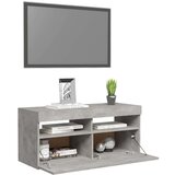 vidaXL TV ormarić s LED svjetlima siva boja betona 90x35x40 cm | shoptok.hr