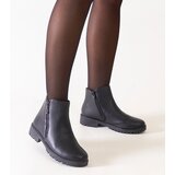 Gemre Black ankle boots with metal inserts eco-leather Branda Cene