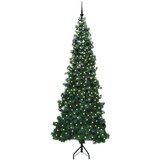 vidaXL Kotično umetno božično drevo Zelena 240 cm PVC in kovina | Shoptok.si