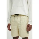 Calvin Klein Jeans Kratke hlače iz mešanice lana zelena barva, J30J325475