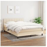  Box spring postelja z vzmetnico krem 140x200 cm blago | Shoptok.si
