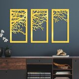 Wallity zidna dekoracija golden triple tree 1, 36 x 70 cm, zlatne boje | ePonuda.com