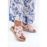 Boto Ladies sandals made of eco leather with flowers multicolor Tosmelia | Shoptok.si