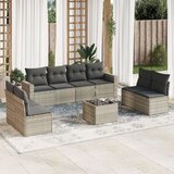 vidaXL 9-dijelni set vrtnih sofa od poliratana s jastucima svjetlosivi | shoptok.hr