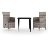  3-dijelni vrtni blagovaonski set s jastucima sivi | shoptok.hr