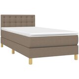  Krevet box spring s madracem LED smeđesivi 80 x 200 cm tkanina | shoptok.hr