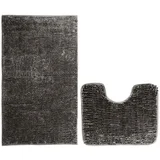 Temno sive kopalniške preproge v kompletu 2 ks za WC 80x50 cm Bati –